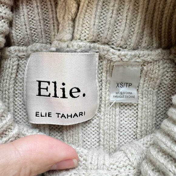 Elie by Elie Tahari Turtleneck Sweater Oatmeal Cream XS - Picture 4 of 8